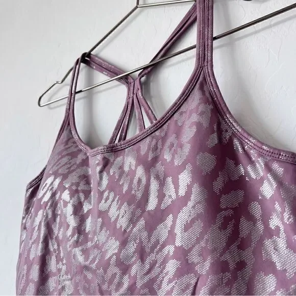 Calvin Klein Performance Print Strappy Back Scoop Neck Crop Top Sportsbra Sz XL - Picture 5 of 10